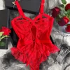 Body sexy de encaje con decoración de corazón